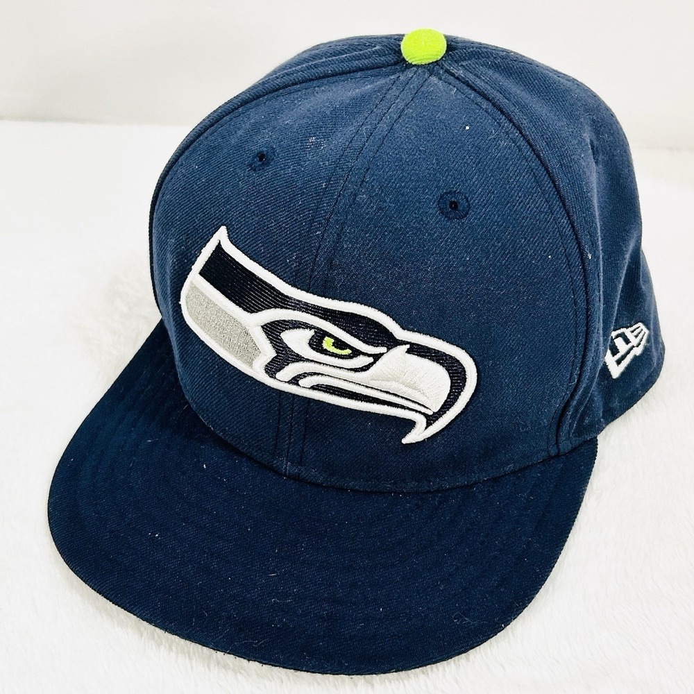 Seattle Seahawks New Era Team Logo 59FIFTY Fitted Hat Cap 7 1/8 NFL Football